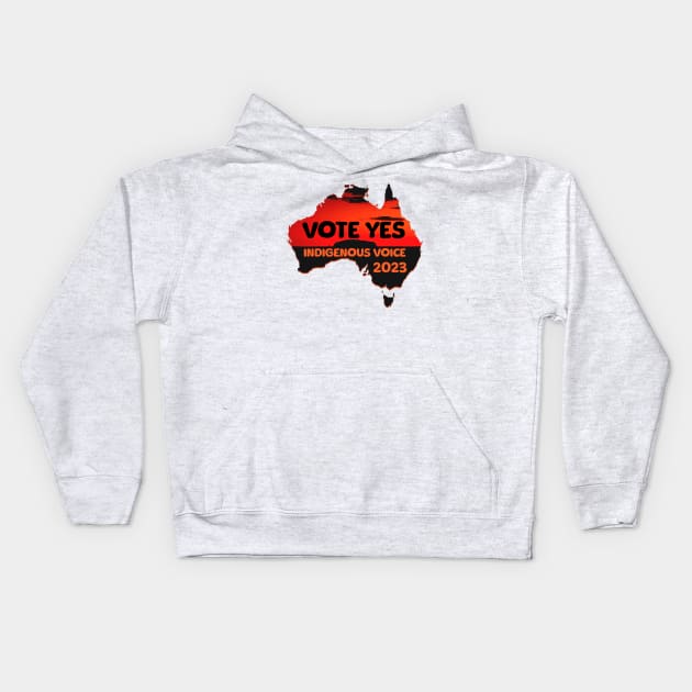 Vote YES to Indigenous Voice to Parliament Australia Kids Hoodie by Distinct Designs NZ